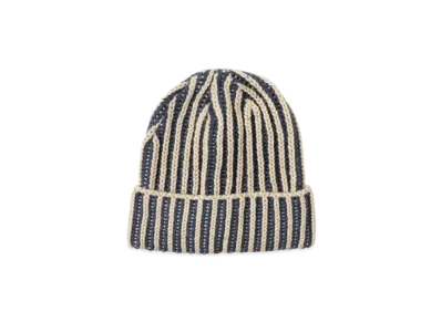 BEAMS 2-Tone Ribbed Watch Cap "Beige"