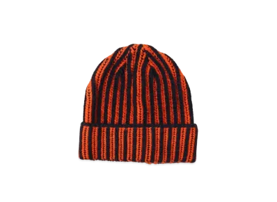 BEAMS 2-Tone Ribbed Watch Cap "Orange"