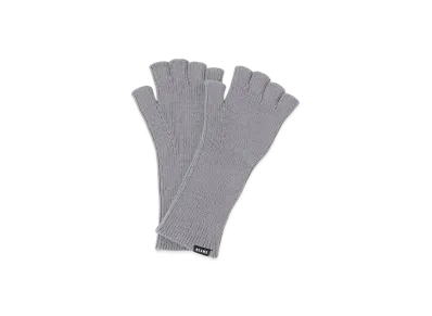 BEAMS Rim Knit Fingerless Gloves "Gray"
