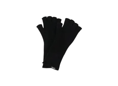 BEAMS Rim Knit Fingerless Gloves "Black"