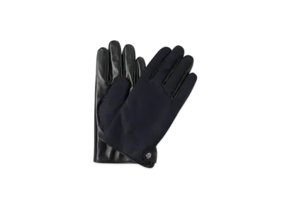 BEAMS Moon Solid Leather Gloves (Touch Panel Compatible) "Navy"