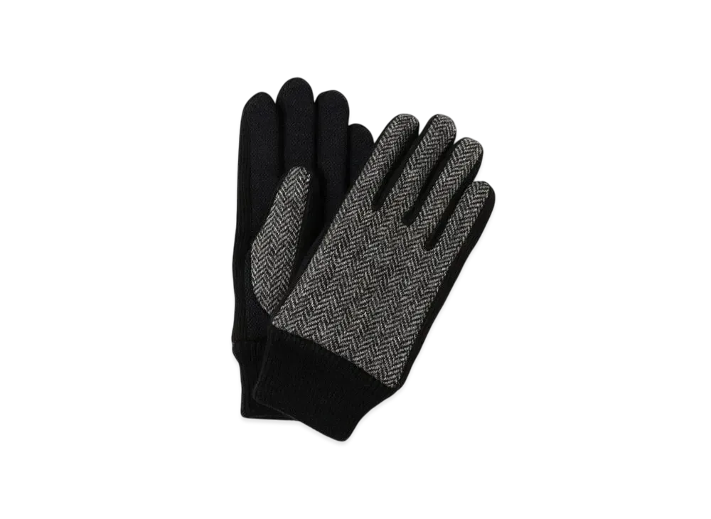BEAMS Moon Wool Gloves (Touch Panel Compatible) "Grey/black"