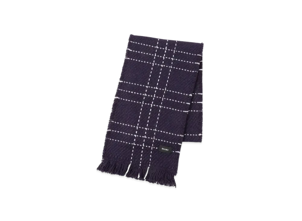 BEAMS Stitch Scarf "Navy"