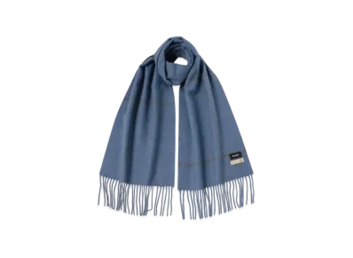 BEAMS Window Pen Check Alpaca Scarf "Sax"