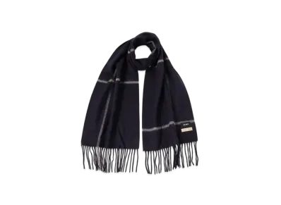BEAMS Window Pen Check Alpaca Scarf "Navy"