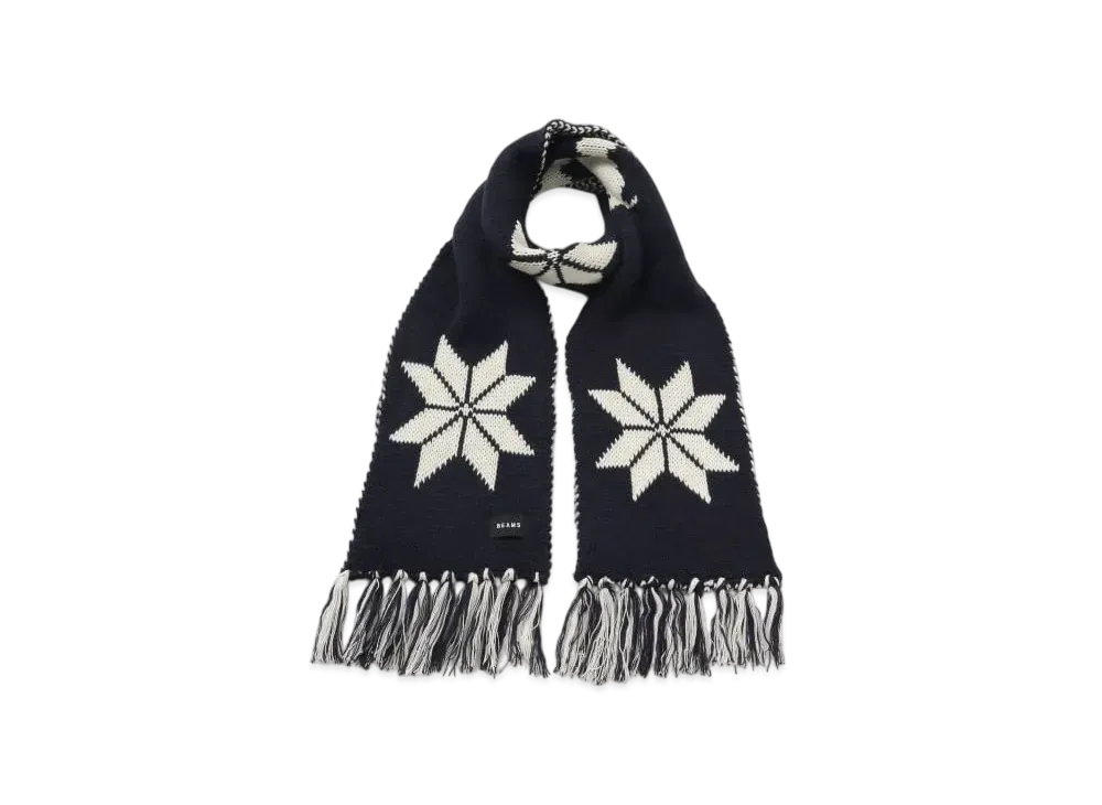 BEAMS Holiday Scarf "Navy"