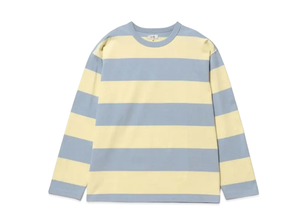 BEAMS 3.5 Inch Border Tee "Sax/Natural"