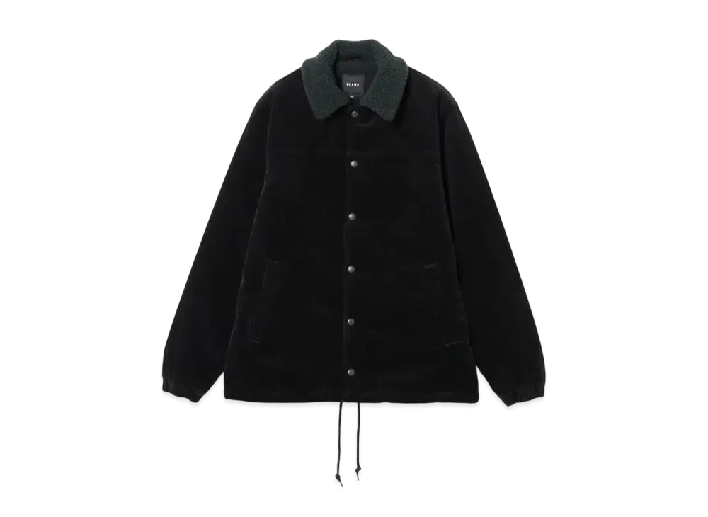 BEAMS Corduroy Boa Coach Jacket "Black"