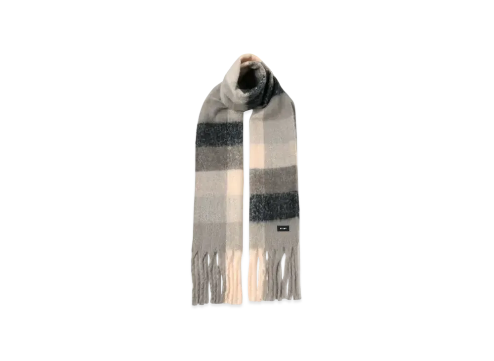 BEAMS Big Shaggy Scarf "White/Black"