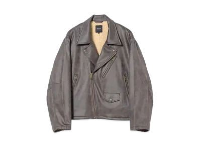 BEAMS Faux Leather Biker Jacket "ChacoalGray"