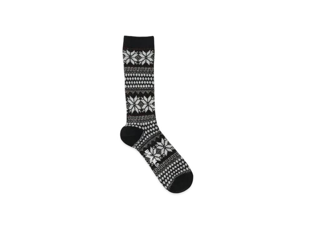 BEAMS Snow Jacquard Socks "Black"
