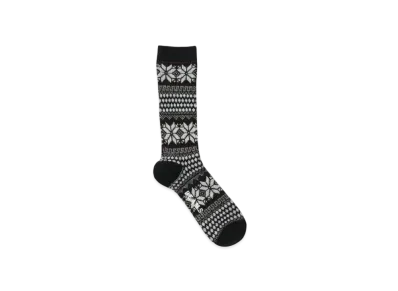 BEAMS Snow Jacquard Socks "Black"
