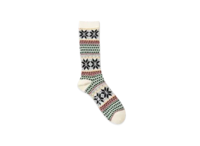 BEAMS Snow Jacquard Socks "OffWhite"