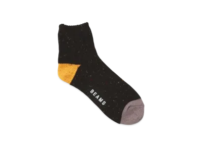 BEAMS Nep Quarter Socks "Black"