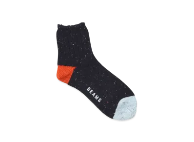 BEAMS Nep Quarter Socks "Navy"