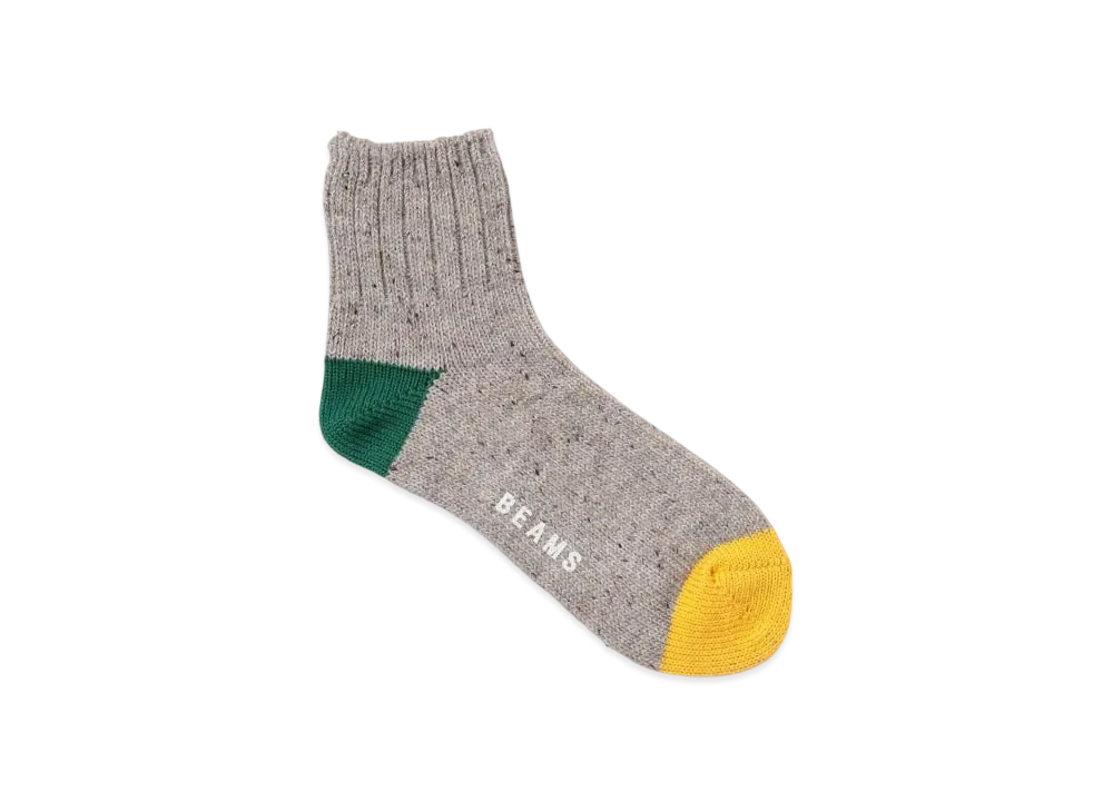 BEAMS Nep Quarter Socks "Gray"