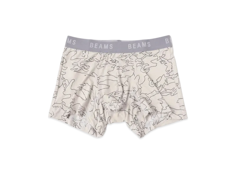 BEAMS 2-Tone Camo Boxer Shorts "LightGray"