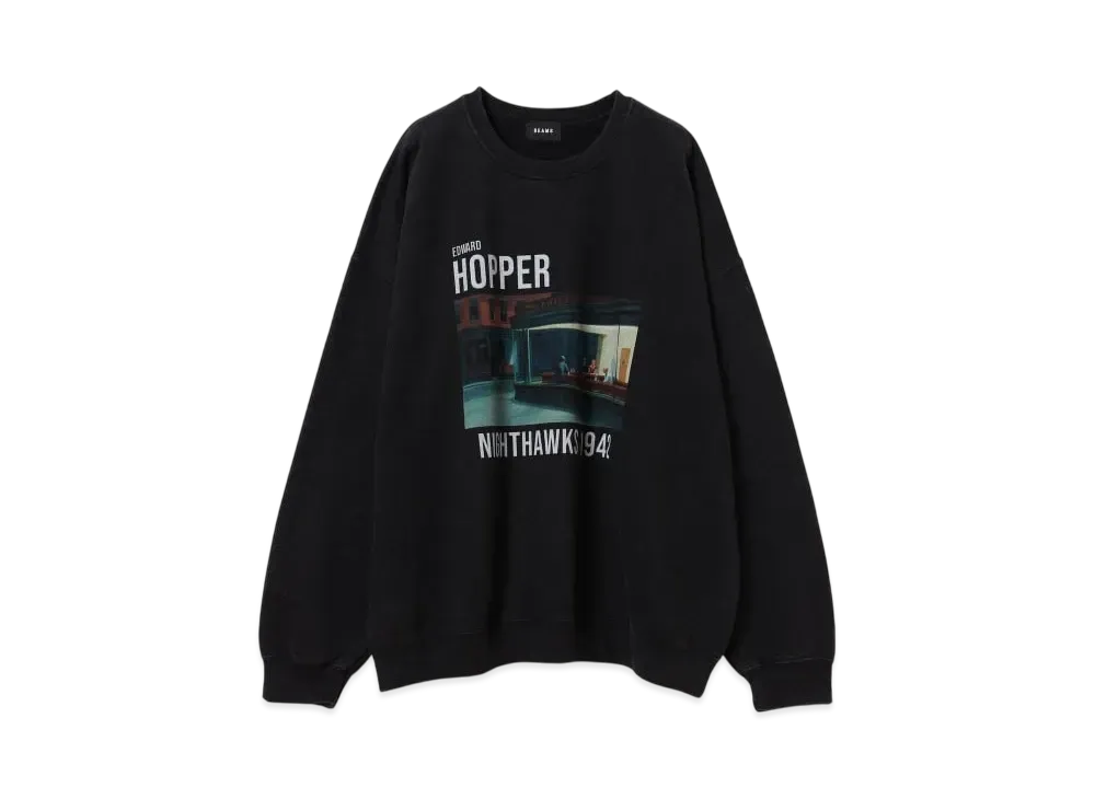 BEAMS Edward Hopper Crew Sweat "Black"