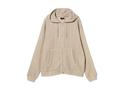 BEAMS Mesh Zip Hoodie "Natural"