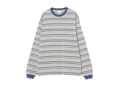 BEAMS Border Loose Long Sleeve Tee "LightGray"