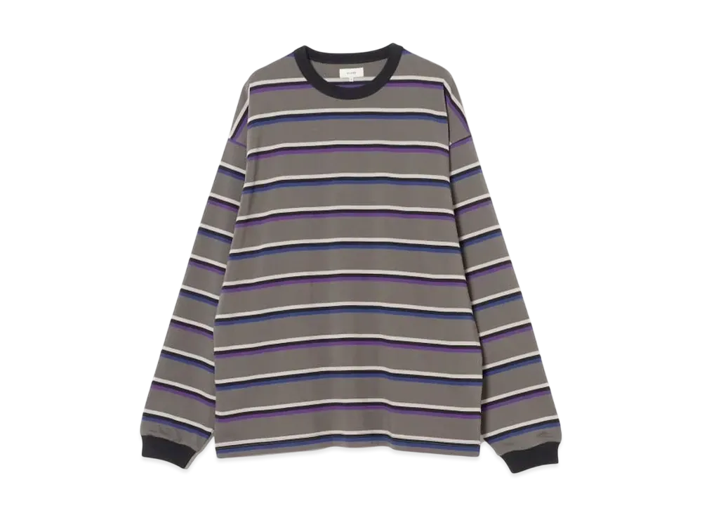 BEAMS Border Loose Long Sleeve Tee "ChacoalGray"