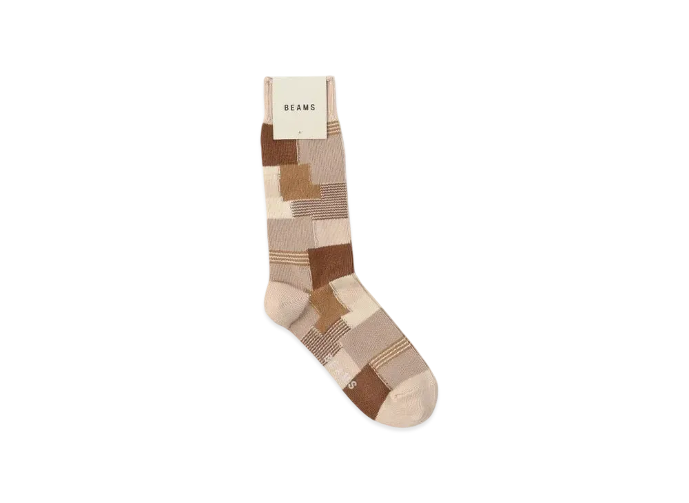 BEAMS Patchwork Socks "Beige"