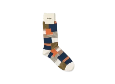 BEAMS Patchwork Socks "OffWhite"