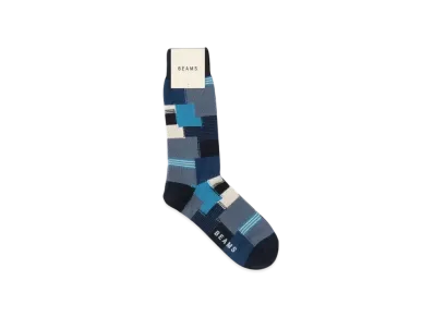 BEAMS Patchwork Socks "Navy"