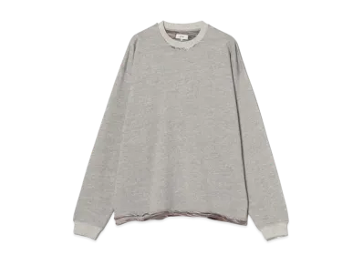 BEAMS Back Kasuri Crewneck Sweatshirt "TopGray"