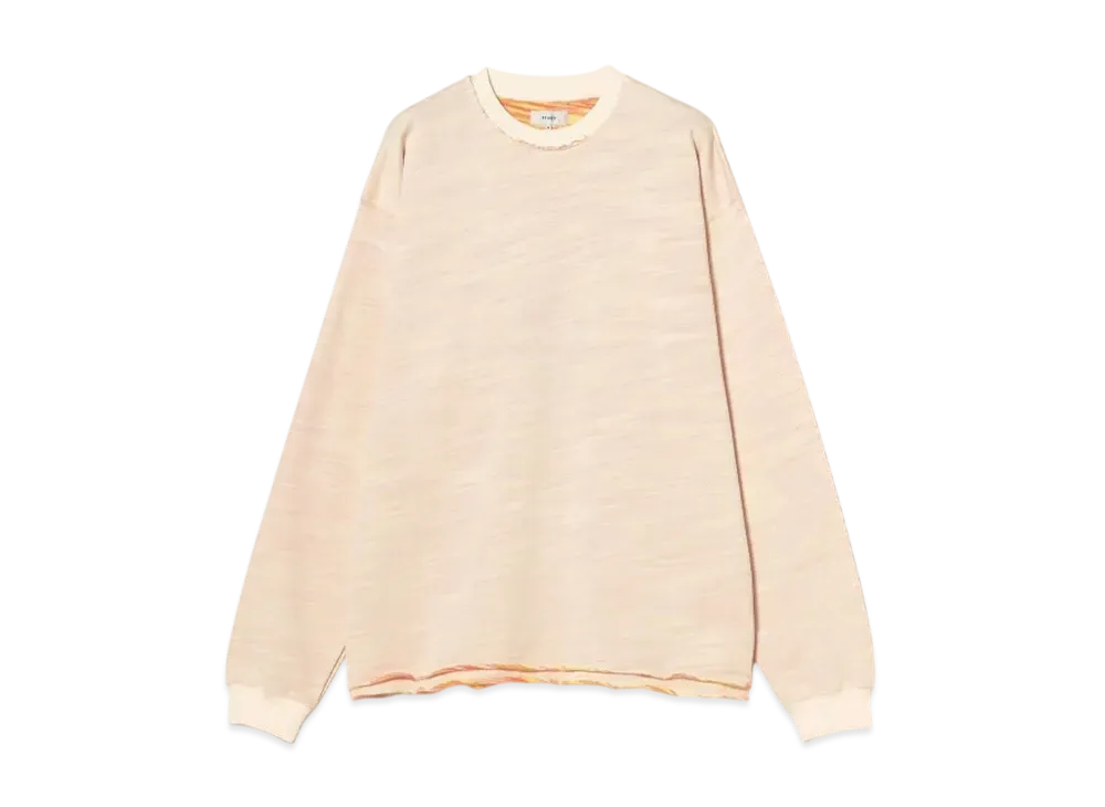 BEAMS Back Kasuri Crewneck Sweatshirt "OffWhite"