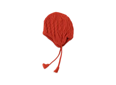 BEAMS Mixed Alan Knit Earflap Watch Cap "Orange"