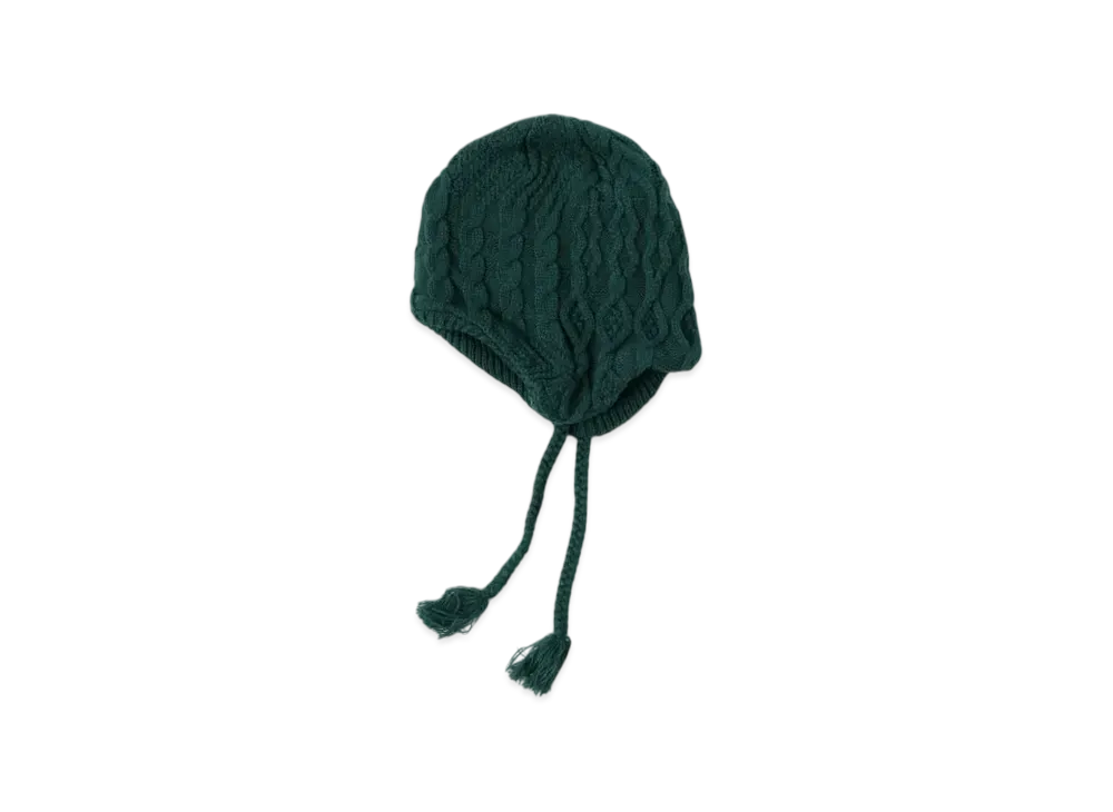 BEAMS Mixed Alan Knit Earflap Watch Cap "Green"