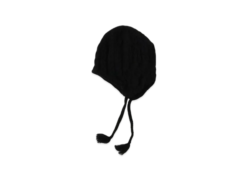 BEAMS Mixed Alan Knit Earflap Watch Cap "Black"