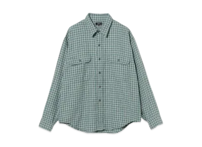 BEAMS Herringbone Check Work Shirt "Green"