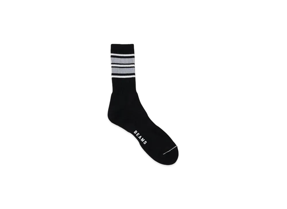 BEAMS Color Line Socks "Black"