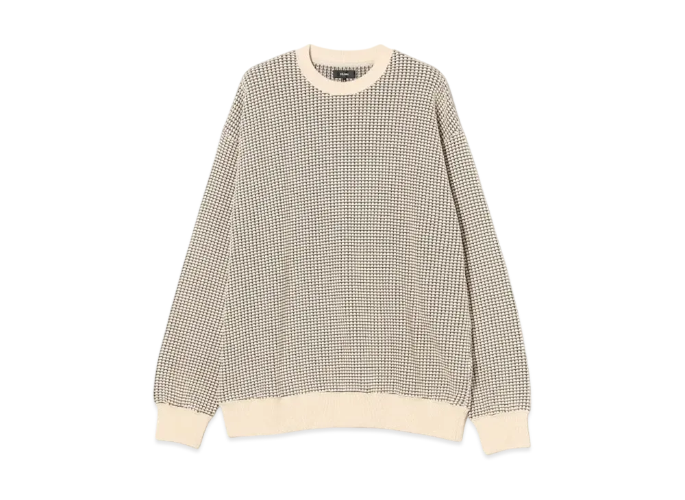 BEAMS Heavyweight Waffle Tee "Beige"