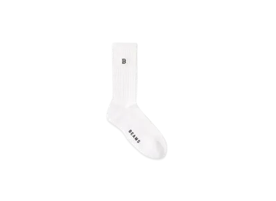 BEAMS B Patch Logo Socks "White"