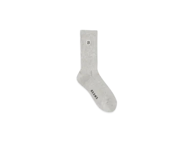 BEAMS B Patch Logo Socks "Gray"