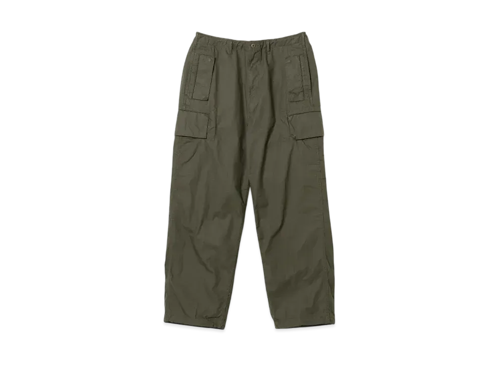 BEAMS Cotton Ripstop Cargo Pocket Pants "Olive"