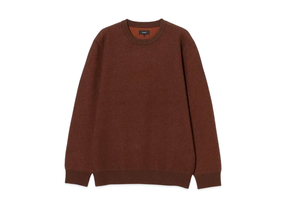 BEAMS 12 Gauge Waffle Crew Neck Knit "Brown"