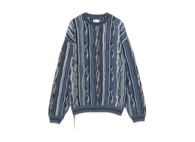 BEAMS 3D Multi Crew Neck Knit "Navy"