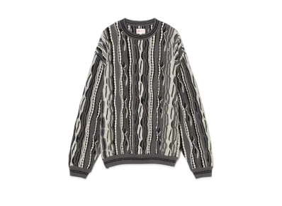 BEAMS 3D Multi Crew Neck Knit "Gray"
