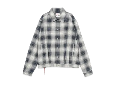 BEAMS Indigo Ombre Check Blouson "Blue"