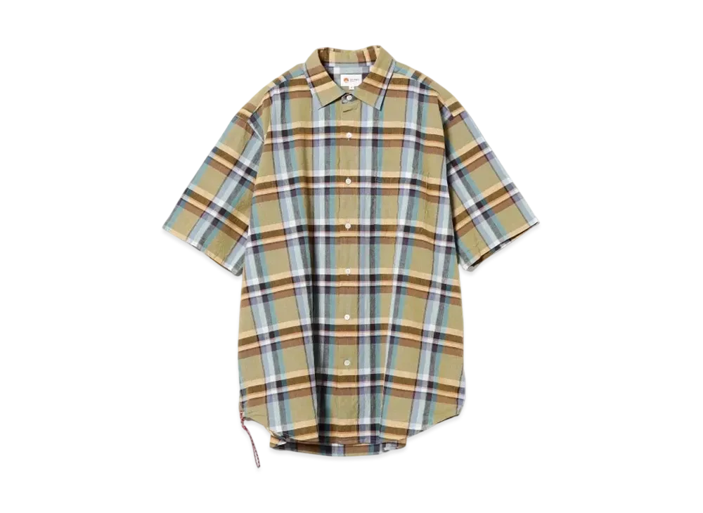 BEAMS Madras Check Mini Regular Shirt "Orange"