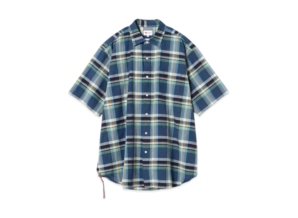 BEAMS Madras Check Mini Regular Shirt "Blue"