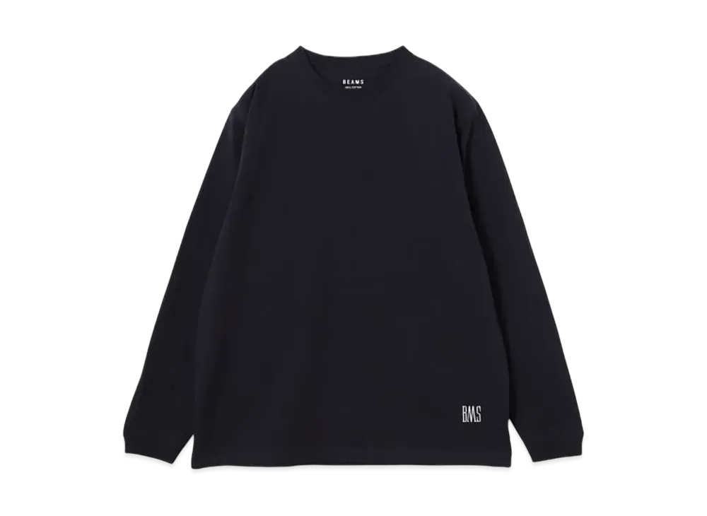 BEAMS Logo Basic Long Sleeve Tee "Navy"