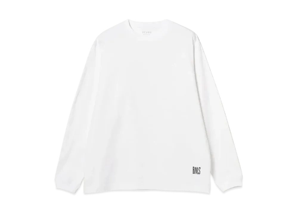 BEAMS Logo Basic Long Sleeve Tee "White"
