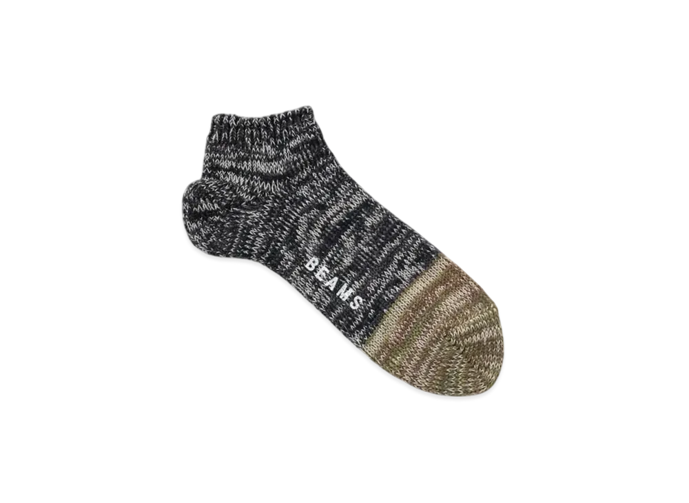 BEAMS Mixed Ankle Socks "Chacoal"