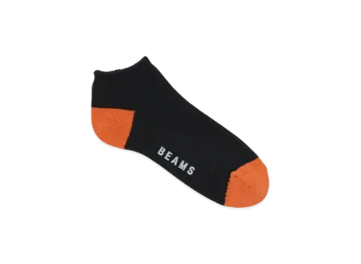 BEAMS 2-Tone Waffle Ankle Socks "Black"