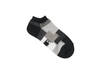 BEAMS Patchwork Ankle Socks "Black"